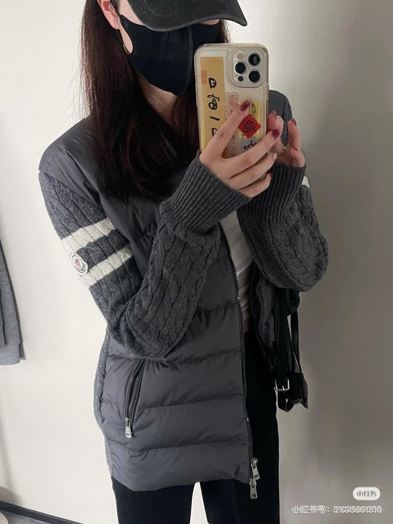 몽클레르 스트라이프 슬리브 후드 다운 재킷 - 남자패딩 레플리카 참고 이미지